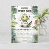 Invitation Un petit crocodile sauvage est sur le chemin garço (Debout devant)