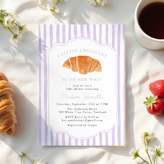 Invitation Un petit Croissant est sur son chemin Baby shower 