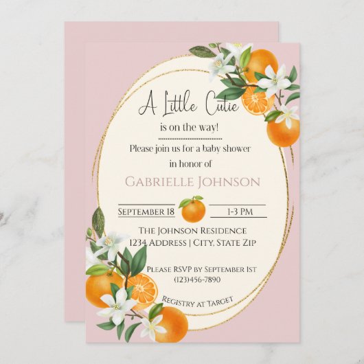 Invitation Un Petit Cutie (Devant / Derrière)