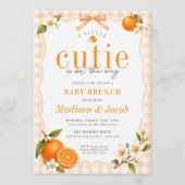 Invitation Un petit déjeuner de bébé chic orange pour une bab (Devant)