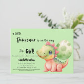 Invitation Un Petit Dinosaure Sur Le Chemin Du Baby shower (Debout devant)