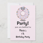 Invitation Un petit donut pour son premier anniversaire (Devant)