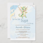 Invitation Un petit dragon est en route Baby shower (Devant)