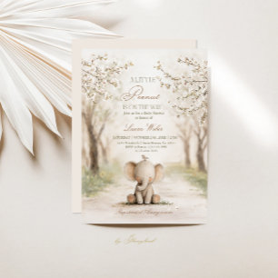 Invitation Un petit éléphant de Baby shower d'arachide