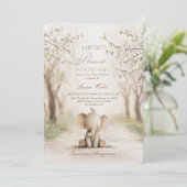 Invitation Un petit éléphant de Baby shower d'arachide (Debout devant)