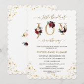 Invitation Un Petit Ensemble De Joy Baby shower Floral Bourgo (Devant / Derrière)