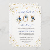 Invitation Un Petit Ensemble De Joy Blue Floral Boy Baby show (Devant / Derrière)