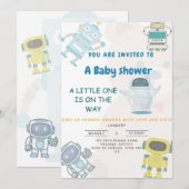 Invitation Un petit est sur le chemin du baby shower de jouet (Devant / Derrière)