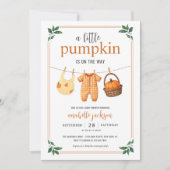 Invitation Un petit étendoir Citrouille Baby shower d'automne (Devant)