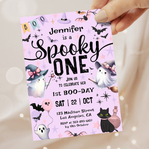 Invitation Un petit fantôme mignon pour un premier anniversai