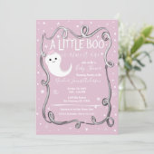 Invitation Un petit fantôme rose pour une Baby Shower d'Hallo (Debout devant)