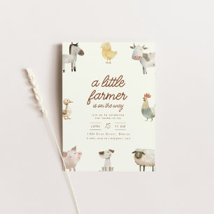 Invitation Un petit fermier est sur le chemin Baby shower Inv