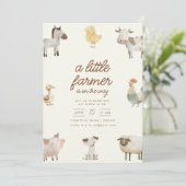 Invitation Un petit fermier est sur le chemin Baby shower Inv (Debout devant)