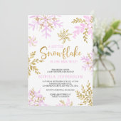 Invitation Un Petit Feu De Neige Est En Chemin Baby shower (Debout devant)