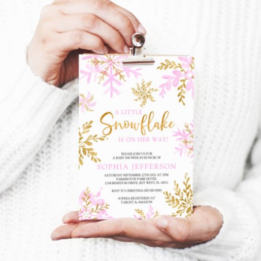 Invitation Un Petit Feu De Neige Est En Chemin Baby shower