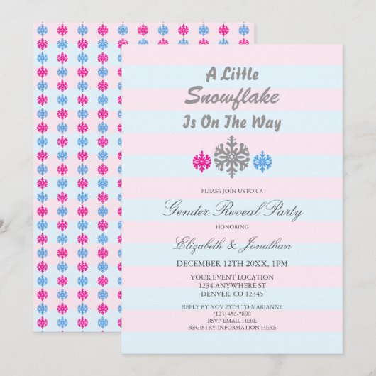 Invitation Un Petit Feu De Neige Est En Voie De Révélation De (Devant / Derrière)