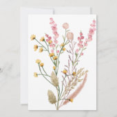 Invitation Un Petit Fleur sauvage Baby Girl Douche (Dos)