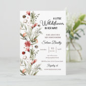 Invitation Un Petit Fleur sauvage Baby Girl Douche Ladybug (Debout devant)
