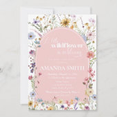 Invitation Un petit Fleur sauvage est dans le Baby shower fle (Devant)