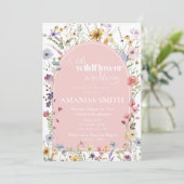 Invitation Un petit Fleur sauvage est dans le Baby shower fle (Debout devant)