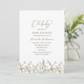 Invitation Un petit fleur sauvage est en Baby shower (Debout devant)
