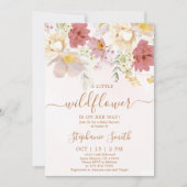 Invitation Un Petit Fleur sauvage Est En Chemin Baby shower G (Devant)