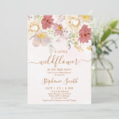 Invitation Un Petit Fleur sauvage Est En Chemin Baby shower G (Debout devant)