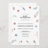 Invitation Un petit Fleur sauvage est en chemin Girl Baby sho (Devant / Derrière)