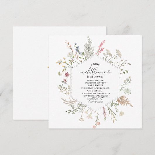 Invitation Un petit fleur sauvage est sur le chemin aquarelle (Devant / Derrière)