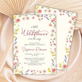 Invitation Un Petit Fleur sauvage Est Sur Son Chemin Boho Bab