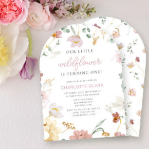 Invitation Un petit Fleur sauvage fête son anniversaire