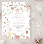 Invitation Un petit Fleur sauvage fête son anniversaire<br><div class="desc">Présentant notre petit Fleur sauvage, Turning One 1st Birthday Party Invitation, une célébration remplie d'amour, de joie et de souvenirs chéris. Ornée de fleurs d'aquarelle rose, cette invitation est douce et élégante, donnant le ton parfait pour une fête spéciale de premier anniversaire. Réalisée avec soin, elle offre une invitation chaleureuse...</div>