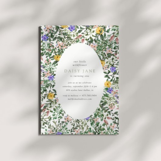 Invitation Un Petit Fleur sauvage | Jardin des filles 1er ann