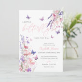 Invitation Un petit Fleur sauvage papillon Baby shower floral (Debout devant)