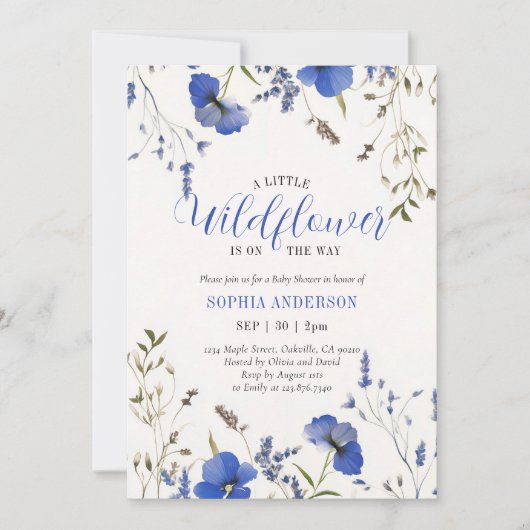 Invitation Un Petit Fleur sauvage Se Trouve Sur Le Chemin Du  (Devant)
