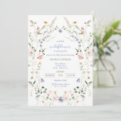 Invitation Un Petit Fleur sauvage Se Trouve Sur Le Chemin Du (Debout devant)