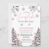 Invitation Un Petit Flocon De Neige Est En Route, Baby shower (Devant)
