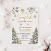 Invitation Un Petit Flocon De Neige Est En Route, Baby shower