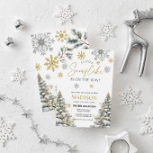 Invitation Un Petit Flocon De Neige Est En Route, Baby shower