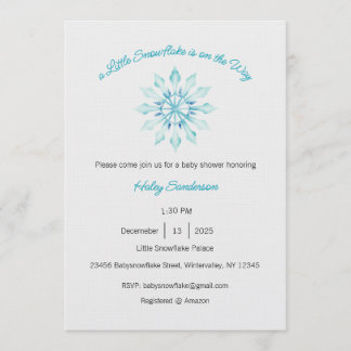 Invitation Un petit flocon de neige est en route Invitation,