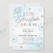 Invitation Un petit flocon de neige est sur le baby shower (Devant)