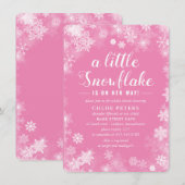 Invitation Un petit flocon de neige est sur le Baby shower de (Devant / Derrière)