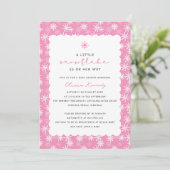 Invitation Un petit flocon de neige est sur le Baby shower He (Debout devant)