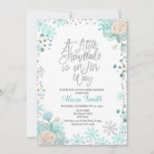 Invitation Un petit flocon de neige est sur le Baby shower He (Devant)