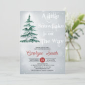 Invitation Un petit flocon de neige est sur le Baby shower Wa (Debout devant)