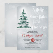 Invitation Un petit flocon de neige est sur le Baby shower Wa (Devant / Derrière)
