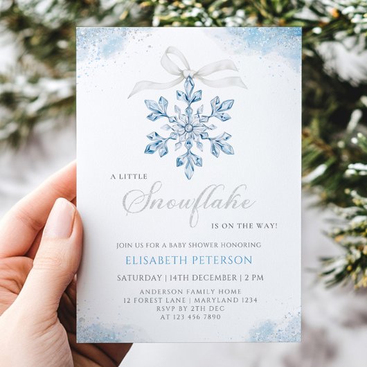 Invitation Un petit flocon de neige est sur le Baby shower Wa