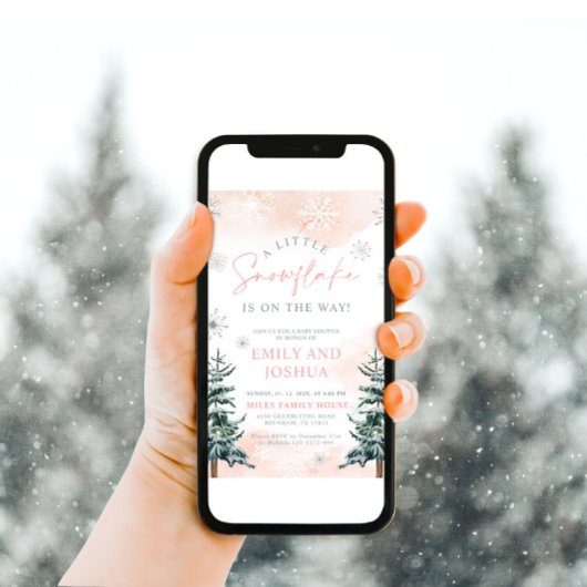 Invitation Un Petit Flocon De Neige Est Sur Le Chemin De L'In