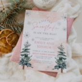 Invitation Un petit flocon de neige Rose Fête prénatale d'hiv