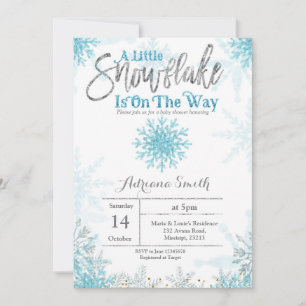 Invitation Un petit flocon de neige se trouve sur le chemin d